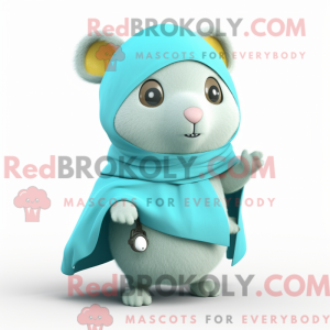 Cyan Hamster maskot kostume...