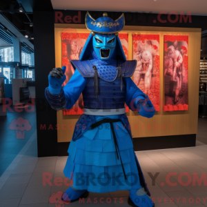 Mascotte de samouraï bleu...