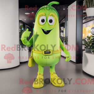 Limegrön bamaskotdraktfigur...