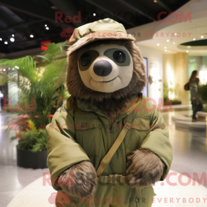 Olive Giant Sloth mascot...