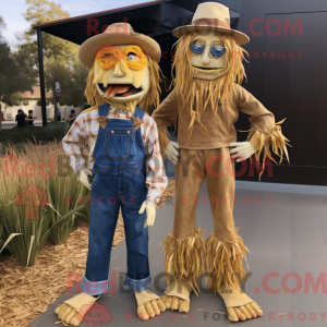 Gold Scarecrow-maskot drakt...