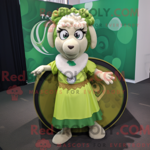 Olive Ram maskotdraktfigur...
