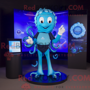 Blue Medusa mascot costume...