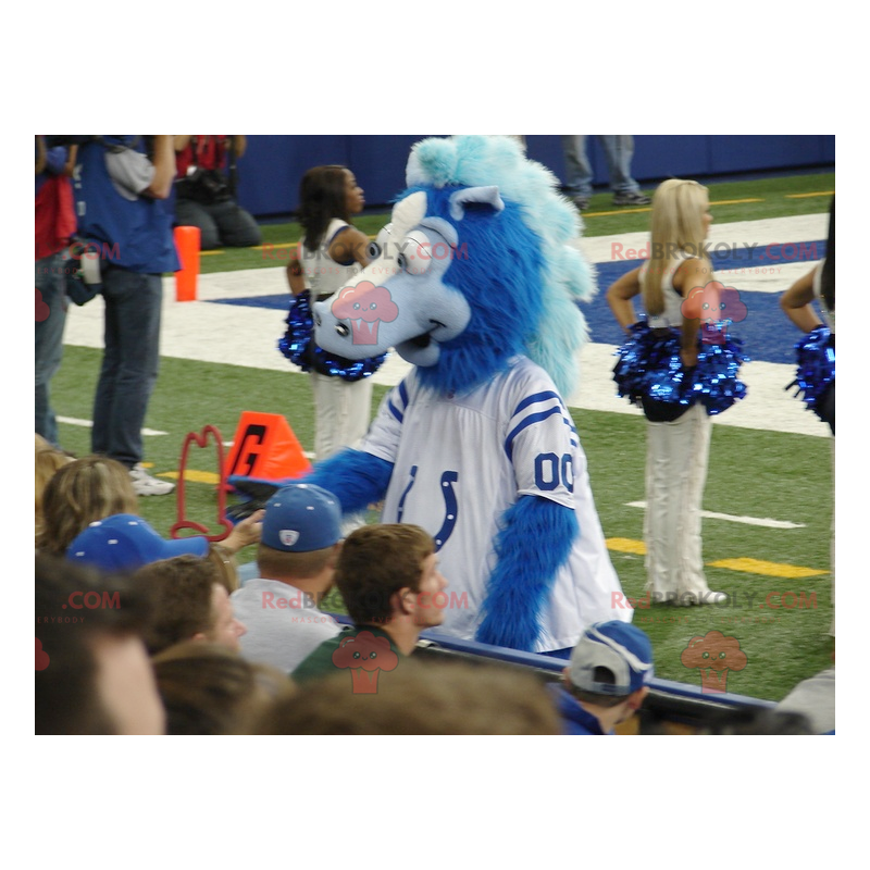 Blue and white horse mascot - Redbrokoly.com