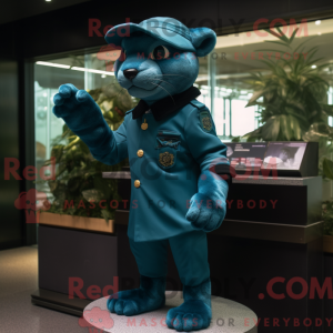 Teal Panther Maskottchen...