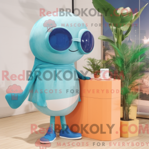 Postava maskota Peach Blue...