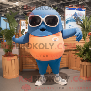 Peach Blue Whale mascot...