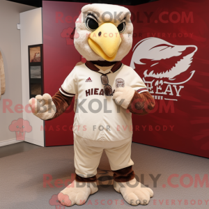 Cream Hawk mascot costume...