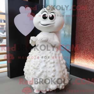 Hvid østers maskot kostume...