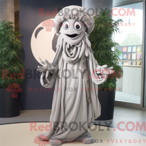 Grå Medusa-maskotdraktfigur...