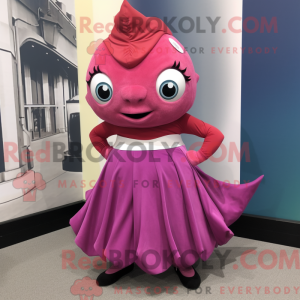 Magenta tun maskot kostume...