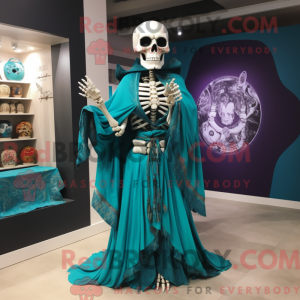 Turkis Skull maskot kostume...