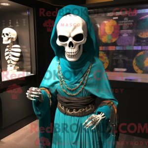 Turkis Skull maskot kostume...