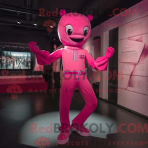 Pink Acrobat mascot costume...