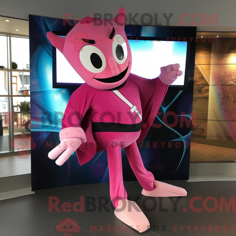 Fantasia de mascote Acrobata rosa com casaco e cintos - Mascotes rosa - REBROKO_275519 - RedBrokoly.com
