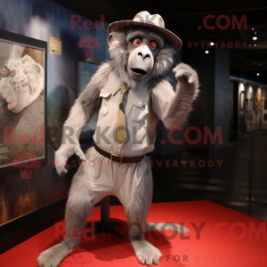 Sølv bavian maskot kostume...