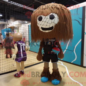 Brown Volleyball Net mascot...