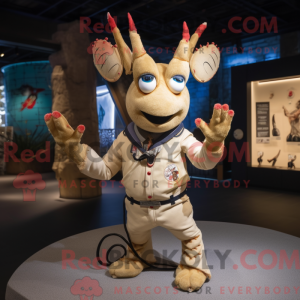 Beige Lobster mascot...
