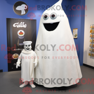 Hvid Falafel maskot kostume...