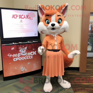 Peach Fox maskotdraktfigur...