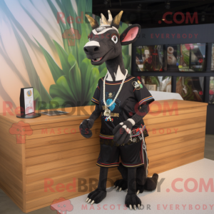 Black Okapi mascot costume...