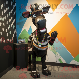 Black Okapi mascot costume...