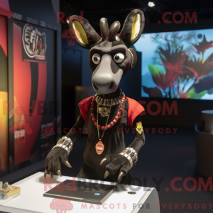 Sort Okapi maskot kostume...