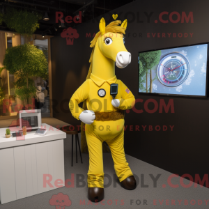 Yellow Horse maskot kostyme...