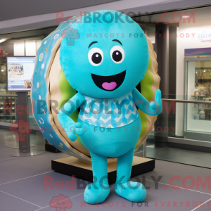 Turquoise Donut mascot...