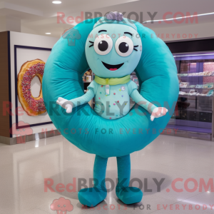 Turquoise Donut mascot...