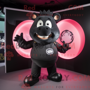 Sort gris maskot kostume...