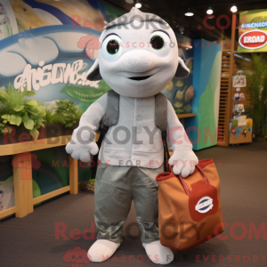 Sølv laks maskot drakt...