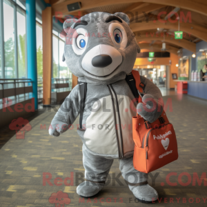 Sølv laks maskot kostume...