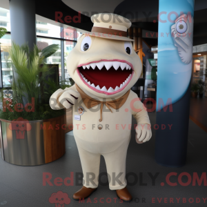 Cream Shark maskot kostume...