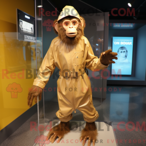Tan sjimpanse maskot drakt...