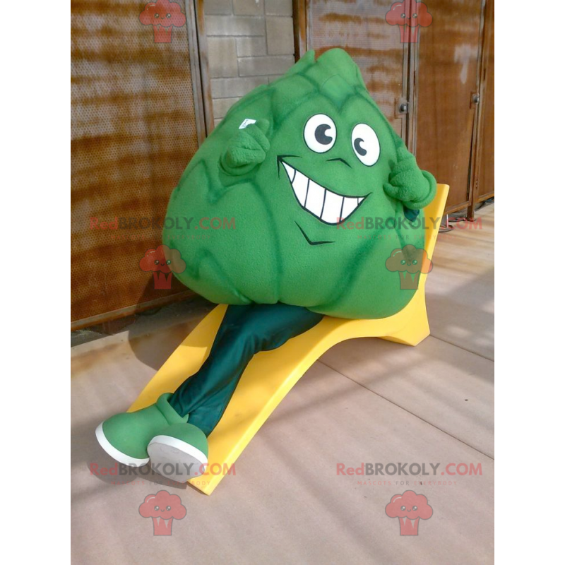 Giant artichoke green cabbage mascot - Redbrokoly.com
