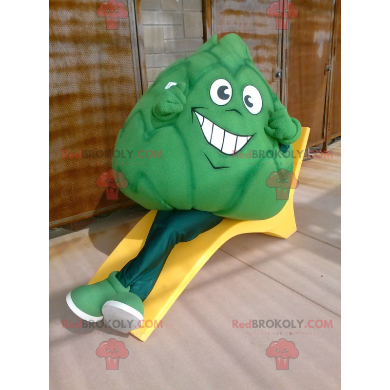 Mascotte de chou vert d'artichaut géant - Redbrokoly.com