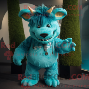 Turquoise wolharige...