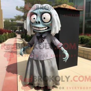 Grå Undead maskotdraktfigur...