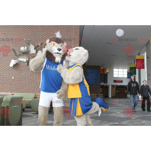 2 leeuw en leeuwin mascottes - Redbrokoly.com