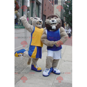 2 lion and lioness mascots - Redbrokoly.com
