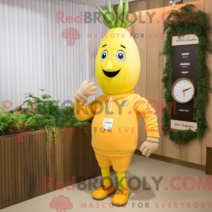 Geel Wortel mascottekostuum...
