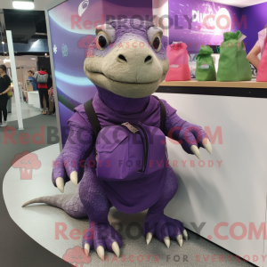Purple Komodo Dragon mascot...