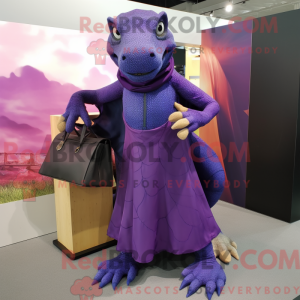 Lilla Komodo Dragon maskot...