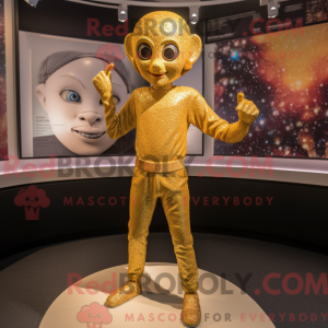 Gold Acrobat mascot costume...