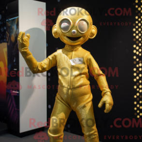 Fantasia de mascote de acrobata dourado com macacão e gorros - Mascotes acrobatas - REBROKO_275747 - RedBrokoly.com