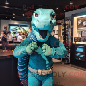 Teal Titanoboa mascot...