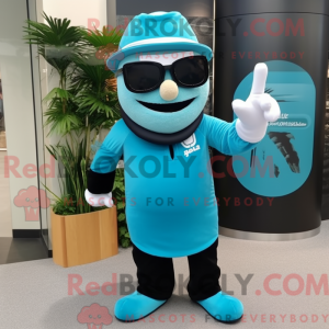 Cyan Knife Thrower mascot...