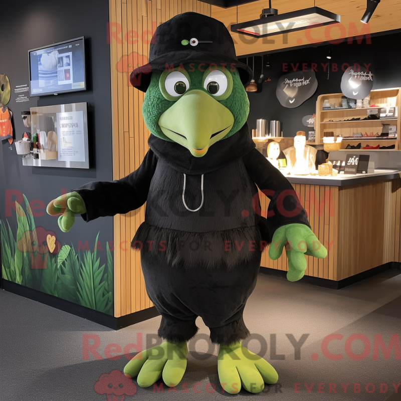 Fantasia de mascote de corvo oliva com macacão e gorros - Mascotes do corvo - REBROKO_275790 - RedBrokoly.com