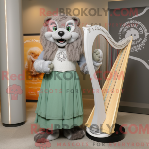 Grå Celtic Harp maskot...